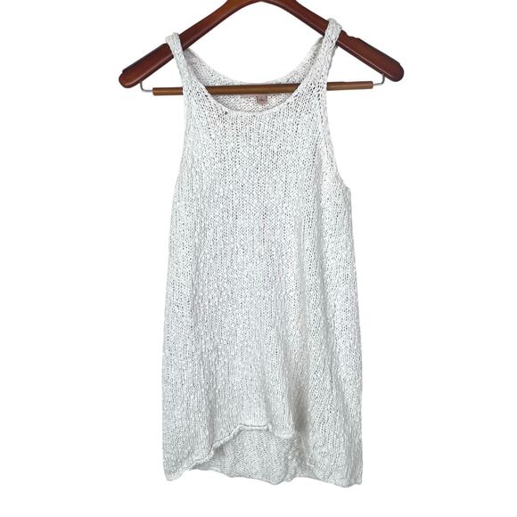 Philosophy Womens Tank Sz L Crochet Festival Boho Beachy Hippie Natural Earthy - Picture 1 of 8